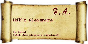 Ház Alexandra névjegykártya