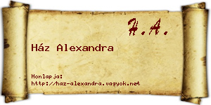 Ház Alexandra névjegykártya