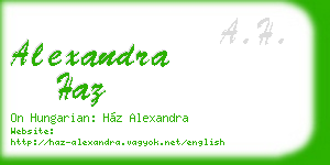 alexandra haz business card